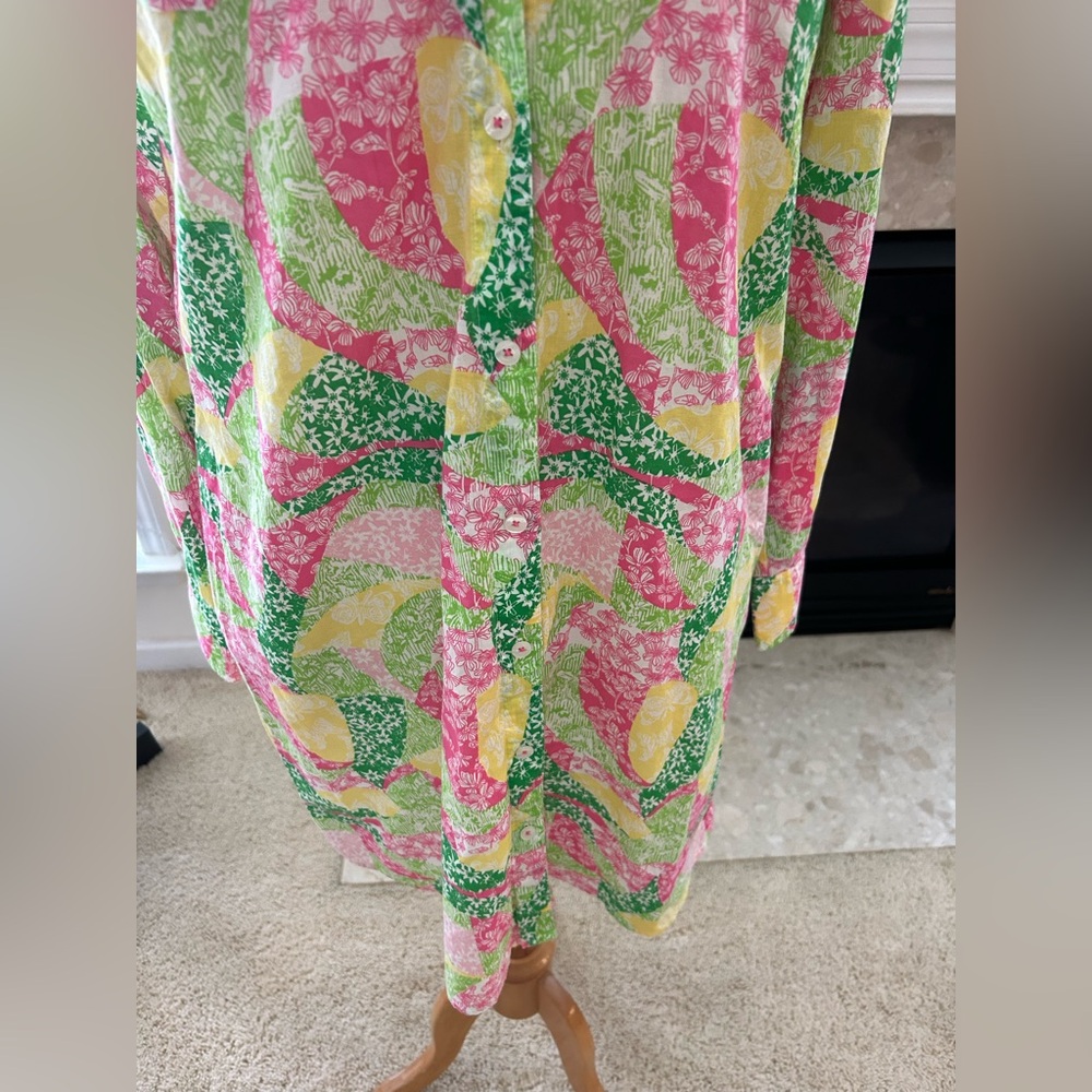 Lilly Pulitzer Vintage Multi Patchwork Shirt Dress - image 3